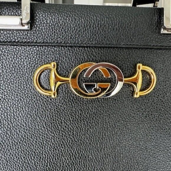 GUCCI BLACK LEATHER ZUMI TOP HANDLE MEDIUM, Authentic - Picture 3 of 13